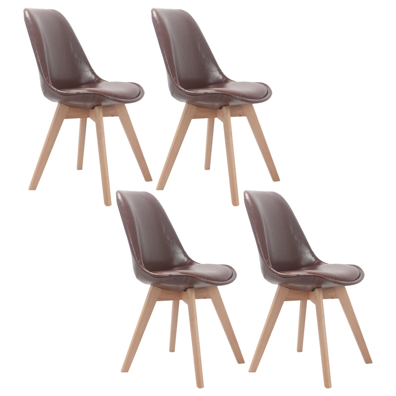Upholstered Scandinavian Conference Room Side Chair Matte Finish Parsons Dining Chairs Dark Brown Set of 4 Clearhalo ' kitchen&dining_furn' 'Dining Chairs' 'Dining Tables & Seating' 'dining_chair' 'Furniture' 'furniture_dining_chair' 'Kitchen & Dining Furniture' 'kitchen' 4055715