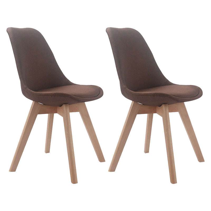 Upholstered Scandinavian Conference Room Side Chair Matte Finish Parsons Dining Chairs Dark Coffee Set of 2 Clearhalo ' kitchen&dining_furn' 'Dining Chairs' 'Dining Tables & Seating' 'dining_chair' 'Furniture' 'furniture_dining_chair' 'Kitchen & Dining Furniture' 'kitchen' 4055717