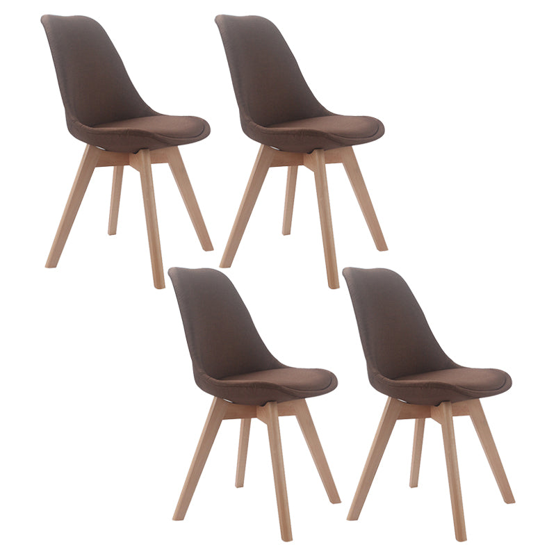 Upholstered Scandinavian Conference Room Side Chair Matte Finish Parsons Dining Chairs Dark Coffee Set of 4 Clearhalo ' kitchen&dining_furn' 'Dining Chairs' 'Dining Tables & Seating' 'dining_chair' 'Furniture' 'furniture_dining_chair' 'Kitchen & Dining Furniture' 'kitchen' 4055718