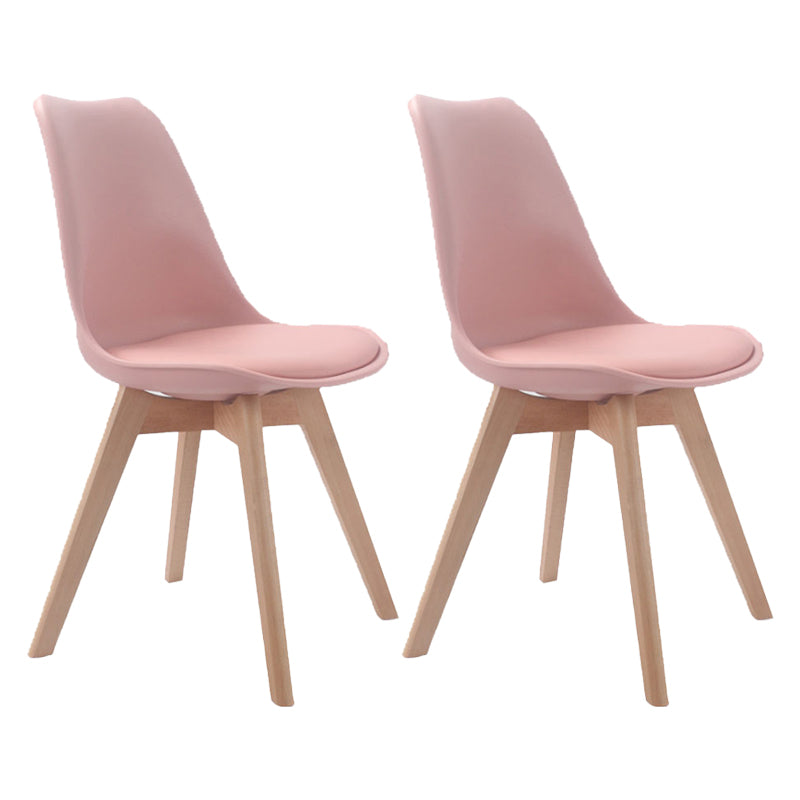 Upholstered Scandinavian Conference Room Side Chair Matte Finish Parsons Dining Chairs Light Pink Set of 2 Clearhalo ' kitchen&dining_furn' 'Dining Chairs' 'Dining Tables & Seating' 'dining_chair' 'Furniture' 'furniture_dining_chair' 'Kitchen & Dining Furniture' 'kitchen' 4055720