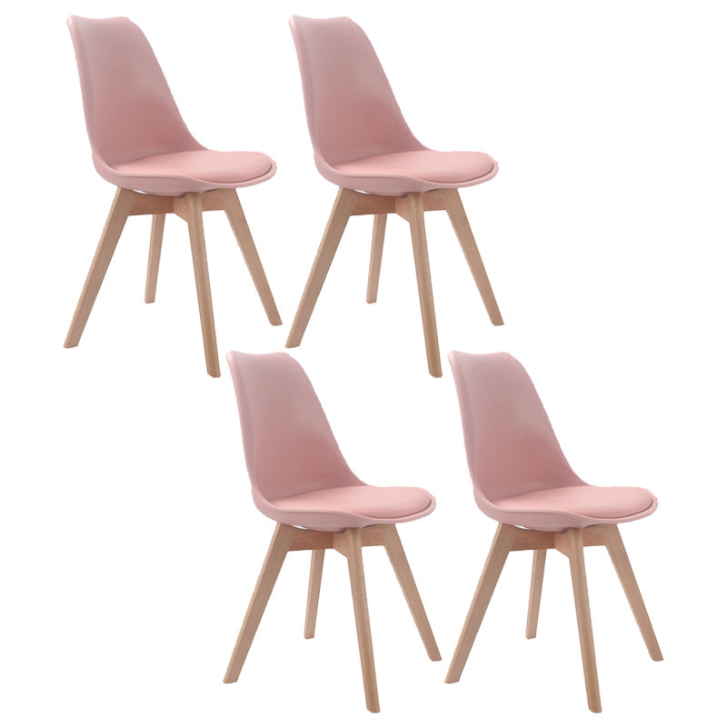 Upholstered Scandinavian Conference Room Side Chair Matte Finish Parsons Dining Chairs Light Pink Set of 4 Clearhalo ' kitchen&dining_furn' 'Dining Chairs' 'Dining Tables & Seating' 'dining_chair' 'Furniture' 'furniture_dining_chair' 'Kitchen & Dining Furniture' 'kitchen' 4055721