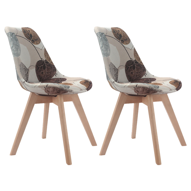 Upholstered Scandinavian Conference Room Side Chair Matte Finish Parsons Dining Chairs Yellow-Brown Set of 2 Clearhalo ' kitchen&dining_furn' 'Dining Chairs' 'Dining Tables & Seating' 'dining_chair' 'Furniture' 'furniture_dining_chair' 'Kitchen & Dining Furniture' 'kitchen' 4055723