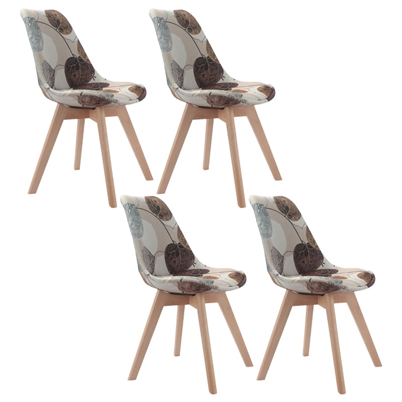 Upholstered Scandinavian Conference Room Side Chair Matte Finish Parsons Dining Chairs Yellow-Brown Set of 4 Clearhalo ' kitchen&dining_furn' 'Dining Chairs' 'Dining Tables & Seating' 'dining_chair' 'Furniture' 'furniture_dining_chair' 'Kitchen & Dining Furniture' 'kitchen' 4055724