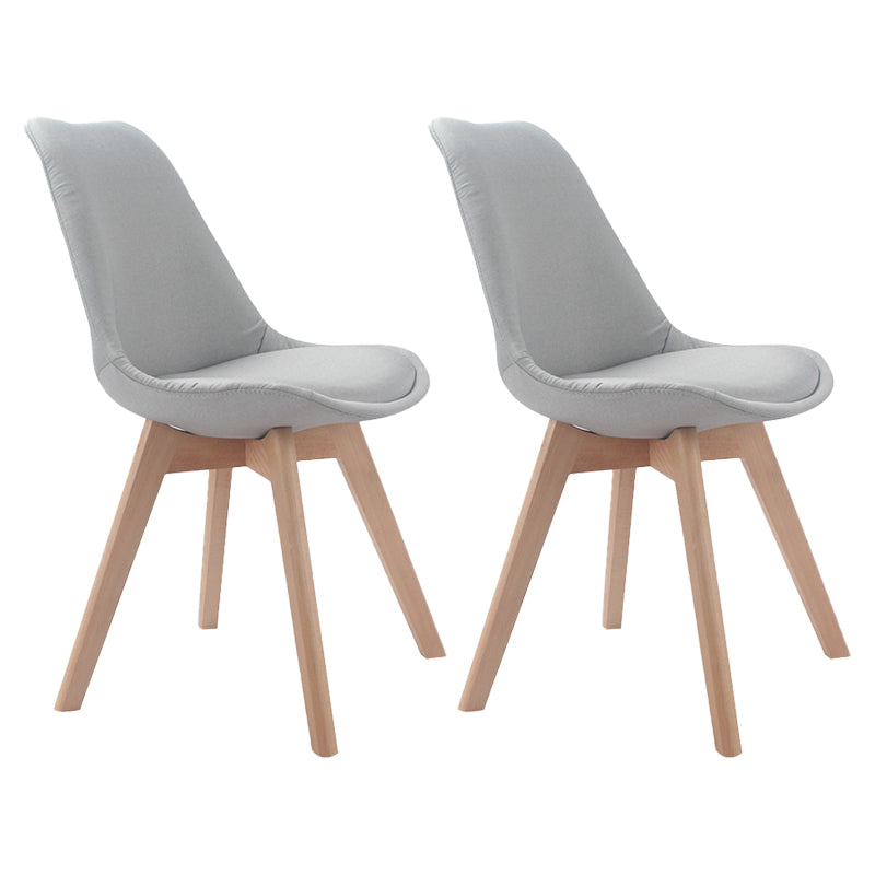 Upholstered Scandinavian Conference Room Side Chair Matte Finish Parsons Dining Chairs Cream Gray Set of 2 Clearhalo ' kitchen&dining_furn' 'Dining Chairs' 'Dining Tables & Seating' 'dining_chair' 'Furniture' 'furniture_dining_chair' 'Kitchen & Dining Furniture' 'kitchen' 4055726