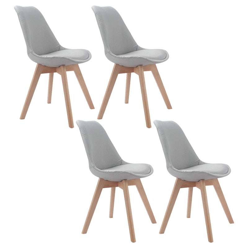 Upholstered Scandinavian Conference Room Side Chair Matte Finish Parsons Dining Chairs Cream Gray Set of 4 Clearhalo ' kitchen&dining_furn' 'Dining Chairs' 'Dining Tables & Seating' 'dining_chair' 'Furniture' 'furniture_dining_chair' 'Kitchen & Dining Furniture' 'kitchen' 4055727