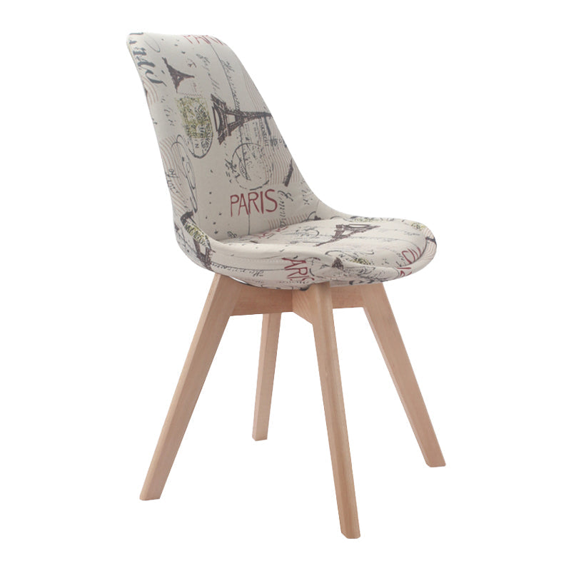 Upholstered Scandinavian Conference Room Side Chair Matte Finish Parsons Dining Chairs Beige-Coffee 1 Piece Clearhalo ' kitchen&dining_furn' 'Dining Chairs' 'Dining Tables & Seating' 'dining_chair' 'Furniture' 'furniture_dining_chair' 'Kitchen & Dining Furniture' 'kitchen' 4055728