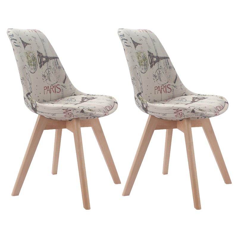 Upholstered Scandinavian Conference Room Side Chair Matte Finish Parsons Dining Chairs Beige-Coffee Set of 2 Clearhalo ' kitchen&dining_furn' 'Dining Chairs' 'Dining Tables & Seating' 'dining_chair' 'Furniture' 'furniture_dining_chair' 'Kitchen & Dining Furniture' 'kitchen' 4055729