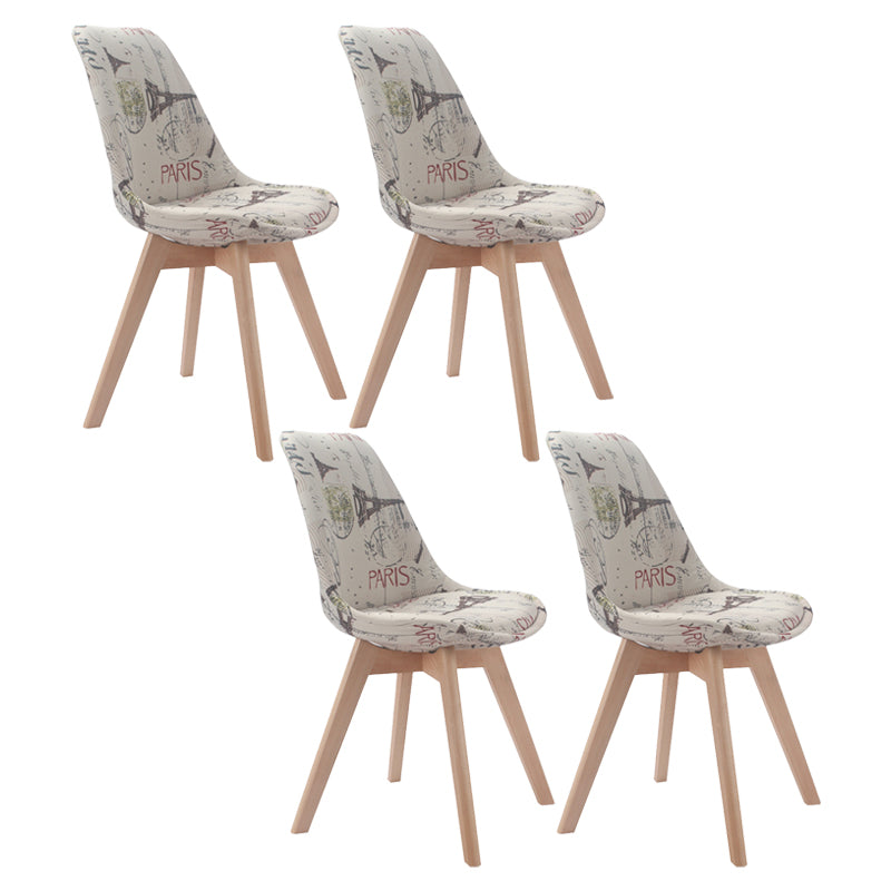 Upholstered Scandinavian Conference Room Side Chair Matte Finish Parsons Dining Chairs Beige-Coffee Set of 4 Clearhalo ' kitchen&dining_furn' 'Dining Chairs' 'Dining Tables & Seating' 'dining_chair' 'Furniture' 'furniture_dining_chair' 'Kitchen & Dining Furniture' 'kitchen' 4055730