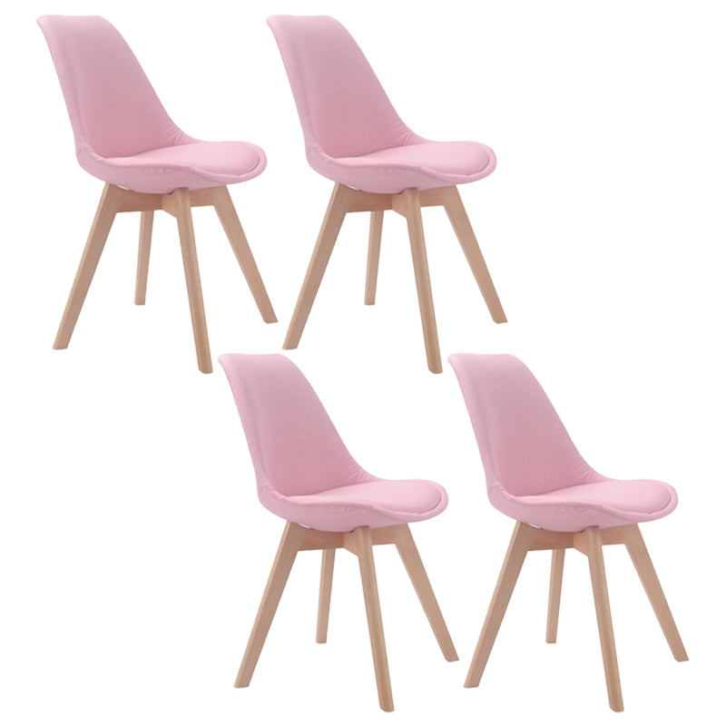 Upholstered Scandinavian Conference Room Side Chair Matte Finish Parsons Dining Chairs Rose Bloom Set of 4 Clearhalo ' kitchen&dining_furn' 'Dining Chairs' 'Dining Tables & Seating' 'dining_chair' 'Furniture' 'furniture_dining_chair' 'Kitchen & Dining Furniture' 'kitchen' 4055736