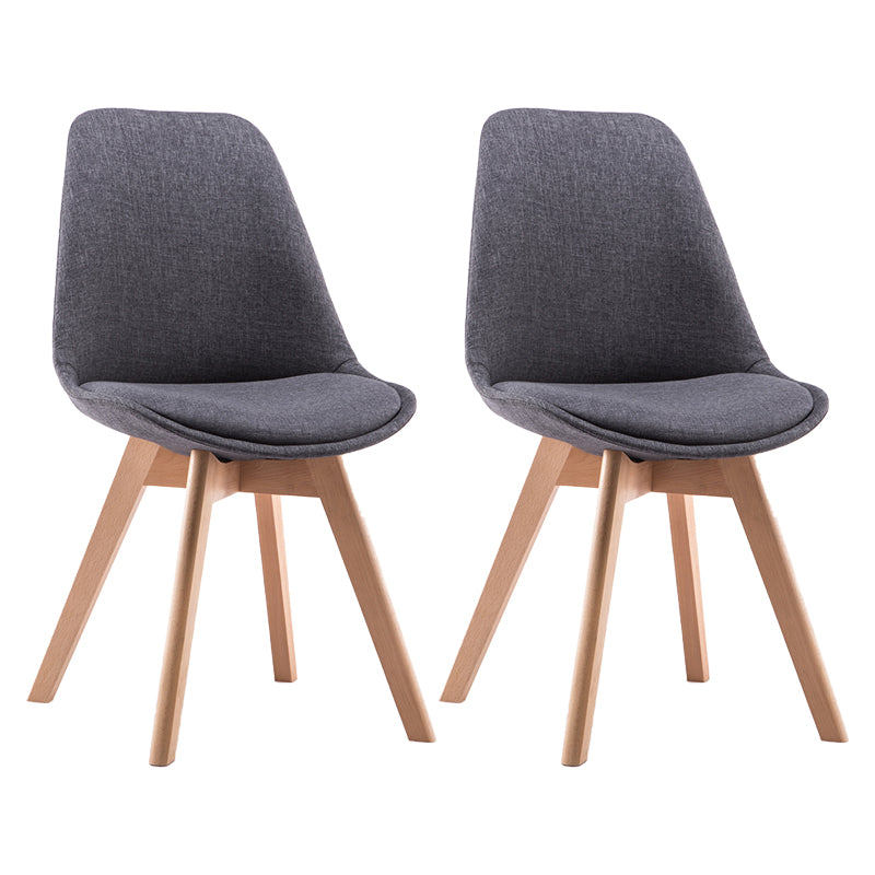 Fabric Scandinavian Conference Room Side Chair Matte Finish Parsons Dining Chair Dark Gray Set of 2 Clearhalo ' kitchen&dining_furn' 'Dining Chairs' 'Dining Tables & Seating' 'dining_chair' 'Furniture' 'furniture_dining_chair' 'Kitchen & Dining Furniture' 'kitchen' 4055739
