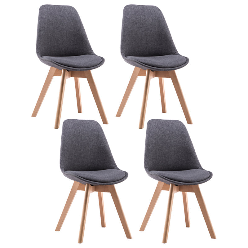 Fabric Scandinavian Conference Room Side Chair Matte Finish Parsons Dining Chair Dark Gray Set of 4 Clearhalo ' kitchen&dining_furn' 'Dining Chairs' 'Dining Tables & Seating' 'dining_chair' 'Furniture' 'furniture_dining_chair' 'Kitchen & Dining Furniture' 'kitchen' 4055740