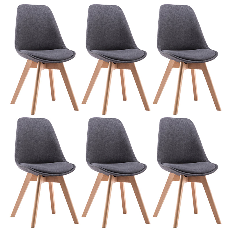 Fabric Scandinavian Conference Room Side Chair Matte Finish Parsons Dining Chair Dark Gray Set of 6 Clearhalo ' kitchen&dining_furn' 'Dining Chairs' 'Dining Tables & Seating' 'dining_chair' 'Furniture' 'furniture_dining_chair' 'Kitchen & Dining Furniture' 'kitchen' 4055742