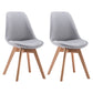 Fabric Scandinavian Conference Room Side Chair Matte Finish Parsons Dining Chair Light Gray Set of 2 Clearhalo ' kitchen&dining_furn' 'Dining Chairs' 'Dining Tables & Seating' 'dining_chair' 'Furniture' 'furniture_dining_chair' 'Kitchen & Dining Furniture' 'kitchen' 4055745