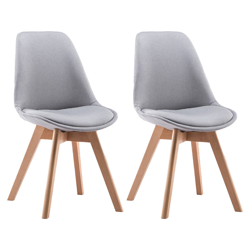 Fabric Scandinavian Conference Room Side Chair Matte Finish Parsons Dining Chair Light Gray Set of 2 Clearhalo ' kitchen&dining_furn' 'Dining Chairs' 'Dining Tables & Seating' 'dining_chair' 'Furniture' 'furniture_dining_chair' 'Kitchen & Dining Furniture' 'kitchen' 4055745