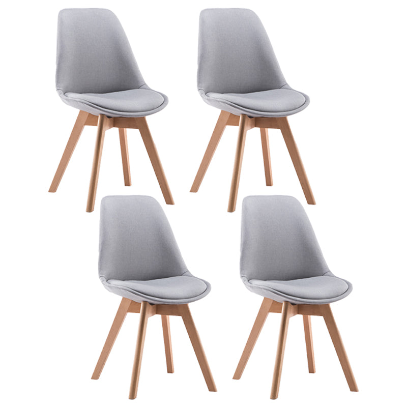 Fabric Scandinavian Conference Room Side Chair Matte Finish Parsons Dining Chair Light Gray Set of 4 Clearhalo ' kitchen&dining_furn' 'Dining Chairs' 'Dining Tables & Seating' 'dining_chair' 'Furniture' 'furniture_dining_chair' 'Kitchen & Dining Furniture' 'kitchen' 4055747