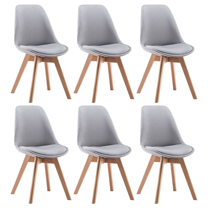 Fabric Scandinavian Conference Room Side Chair Matte Finish Parsons Dining Chair Light Gray Set of 6 Clearhalo ' kitchen&dining_furn' 'Dining Chairs' 'Dining Tables & Seating' 'dining_chair' 'Furniture' 'furniture_dining_chair' 'Kitchen & Dining Furniture' 'kitchen' 4055749