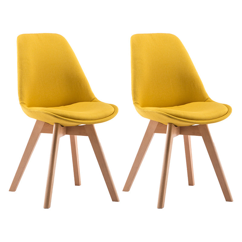 Fabric Scandinavian Conference Room Side Chair Matte Finish Parsons Dining Chair Yellow Set of 2 Clearhalo ' kitchen&dining_furn' 'Dining Chairs' 'Dining Tables & Seating' 'dining_chair' 'Furniture' 'furniture_dining_chair' 'Kitchen & Dining Furniture' 'kitchen' 4055751