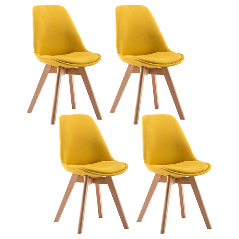 Fabric Scandinavian Conference Room Side Chair Matte Finish Parsons Dining Chair Yellow Set of 4 Clearhalo ' kitchen&dining_furn' 'Dining Chairs' 'Dining Tables & Seating' 'dining_chair' 'Furniture' 'furniture_dining_chair' 'Kitchen & Dining Furniture' 'kitchen' 4055752