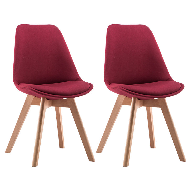 Fabric Scandinavian Conference Room Side Chair Matte Finish Parsons Dining Chair Burgundy Set of 2 Clearhalo ' kitchen&dining_furn' 'Dining Chairs' 'Dining Tables & Seating' 'dining_chair' 'Furniture' 'furniture_dining_chair' 'Kitchen & Dining Furniture' 'kitchen' 4055758