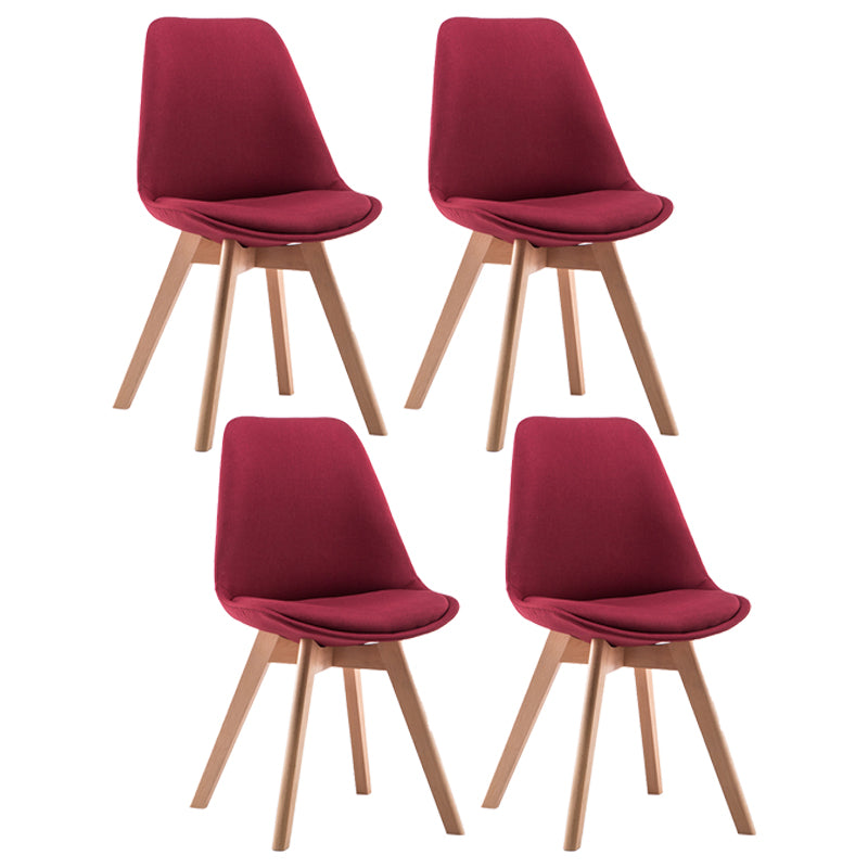 Fabric Scandinavian Conference Room Side Chair Matte Finish Parsons Dining Chair Burgundy Set of 4 Clearhalo ' kitchen&dining_furn' 'Dining Chairs' 'Dining Tables & Seating' 'dining_chair' 'Furniture' 'furniture_dining_chair' 'Kitchen & Dining Furniture' 'kitchen' 4055759