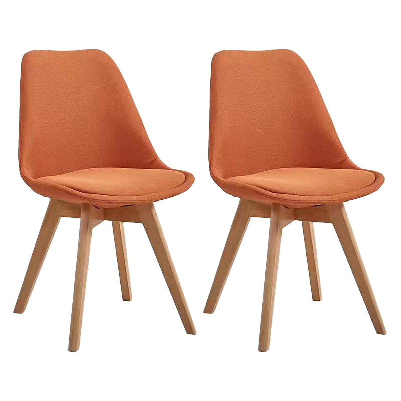 Fabric Scandinavian Conference Room Side Chair Matte Finish Parsons Dining Chair Orange Red Set of 2 Clearhalo ' kitchen&dining_furn' 'Dining Chairs' 'Dining Tables & Seating' 'dining_chair' 'Furniture' 'furniture_dining_chair' 'Kitchen & Dining Furniture' 'kitchen' 4055761