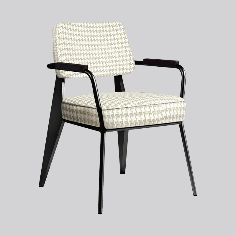 Indoor Scandinavian Armchair Open Back Metal Upholstered Dining Room Chair Clearhalo ' kitchen&dining_furn' 'Dining Chairs' 'Dining Tables & Seating' 'dining_chair' 'furn' 'furn_dining_chair' 'Furniture' 'furniture_dining_chair' 'Kitchen & Dining Furniture' 'kitchen' 4055772