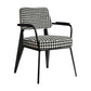 Indoor Scandinavian Armchair Open Back Metal Upholstered Dining Room Chair Black White 1 Piece Black Clearhalo ' kitchen&dining_furn' 'Dining Chairs' 'Dining Tables & Seating' 'dining_chair' 'furn' 'furn_dining_chair' 'Furniture' 'furniture_dining_chair' 'Kitchen & Dining Furniture' 'kitchen' 4055785