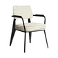 Indoor Scandinavian Armchair Open Back Metal Upholstered Dining Room Chair Off-White 1 Piece Black Clearhalo ' kitchen&dining_furn' 'Dining Chairs' 'Dining Tables & Seating' 'dining_chair' 'furn' 'furn_dining_chair' 'Furniture' 'furniture_dining_chair' 'Kitchen & Dining Furniture' 'kitchen' 4055791