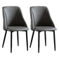 Leather Upholstered Armless Dining Chairs Home Side Chairs with Metal Legs Dark Gray 2 Piece Set Black Clearhalo ' kitchen&dining_furn' 'Dining Chairs' 'Dining Tables & Seating' 'dining_chair' 'furn' 'furn_dining_chair' 'Furniture' 'furniture_dining_chair' 'Kitchen & Dining Furniture' 'kitchen' 4055800
