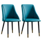 Leather Upholstered Armless Dining Chairs Home Side Chairs with Metal Legs Blue 2 Piece Set Brass Gold Clearhalo ' kitchen&dining_furn' 'Dining Chairs' 'Dining Tables & Seating' 'dining_chair' 'furn' 'furn_dining_chair' 'Furniture' 'furniture_dining_chair' 'Kitchen & Dining Furniture' 'kitchen' 4055827