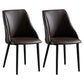 Leather Upholstered Armless Dining Chairs Home Side Chairs with Metal Legs Coffee 2 Piece Set Black Clearhalo ' kitchen&dining_furn' 'Dining Chairs' 'Dining Tables & Seating' 'dining_chair' 'furn' 'furn_dining_chair' 'Furniture' 'furniture_dining_chair' 'Kitchen & Dining Furniture' 'kitchen' 4055830
