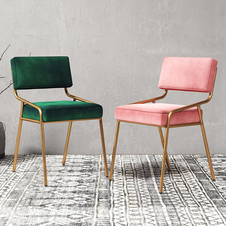 Industrial Home Side Chair Open Back Metal Upholstered Dining Room Chair Clearhalo ' kitchen&dining_furn' 'Dining Chairs' 'Dining Tables & Seating' 'dining_chair' 'furn' 'furn_dining_chair' 'Furniture' 'furniture_dining_chair' 'Kitchen & Dining Furniture' 'kitchen' 4055836