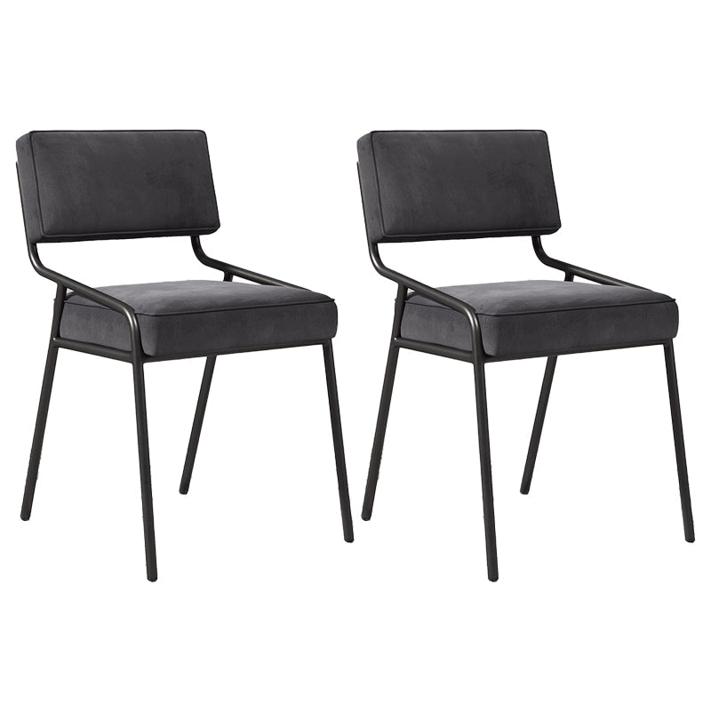 Industrial Home Side Chair Open Back Metal Upholstered Dining Room Chair Black 2 Piece Set Black Clearhalo ' kitchen&dining_furn' 'Dining Chairs' 'Dining Tables & Seating' 'dining_chair' 'furn' 'furn_dining_chair' 'Furniture' 'furniture_dining_chair' 'Kitchen & Dining Furniture' 'kitchen' 4055838