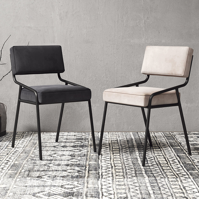 Industrial Home Side Chair Open Back Metal Upholstered Dining Room Chair Clearhalo ' kitchen&dining_furn' 'Dining Chairs' 'Dining Tables & Seating' 'dining_chair' 'furn' 'furn_dining_chair' 'Furniture' 'furniture_dining_chair' 'Kitchen & Dining Furniture' 'kitchen' 4055839