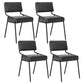 Industrial Home Side Chair Open Back Metal Upholstered Dining Room Chair Black 4 Piece Set Black Clearhalo ' kitchen&dining_furn' 'Dining Chairs' 'Dining Tables & Seating' 'dining_chair' 'furn' 'furn_dining_chair' 'Furniture' 'furniture_dining_chair' 'Kitchen & Dining Furniture' 'kitchen' 4055840