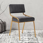 Industrial Home Side Chair Open Back Metal Upholstered Dining Room Chair Black 1 Piece Brass Gold Clearhalo ' kitchen&dining_furn' 'Dining Chairs' 'Dining Tables & Seating' 'dining_chair' 'furn' 'furn_dining_chair' 'Furniture' 'furniture_dining_chair' 'Kitchen & Dining Furniture' 'kitchen' 4055842