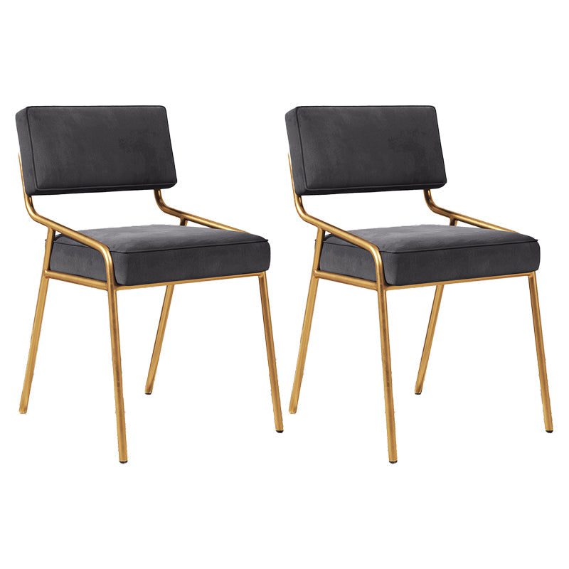 Industrial Home Side Chair Open Back Metal Upholstered Dining Room Chair Black 2 Piece Set Brass Gold Clearhalo ' kitchen&dining_furn' 'Dining Chairs' 'Dining Tables & Seating' 'dining_chair' 'furn' 'furn_dining_chair' 'Furniture' 'furniture_dining_chair' 'Kitchen & Dining Furniture' 'kitchen' 4055844