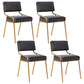 Industrial Home Side Chair Open Back Metal Upholstered Dining Room Chair Black 4 Piece Set Brass Gold Clearhalo ' kitchen&dining_furn' 'Dining Chairs' 'Dining Tables & Seating' 'dining_chair' 'furn' 'furn_dining_chair' 'Furniture' 'furniture_dining_chair' 'Kitchen & Dining Furniture' 'kitchen' 4055846
