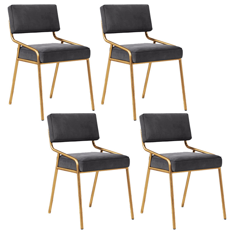 Industrial Home Side Chair Open Back Metal Upholstered Dining Room Chair Black 4 Piece Set Brass Gold Clearhalo ' kitchen&dining_furn' 'Dining Chairs' 'Dining Tables & Seating' 'dining_chair' 'furn' 'furn_dining_chair' 'Furniture' 'furniture_dining_chair' 'Kitchen & Dining Furniture' 'kitchen' 4055846