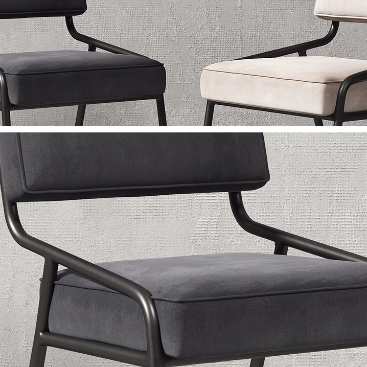 Industrial Home Side Chair Open Back Metal Upholstered Dining Room Chair Clearhalo ' kitchen&dining_furn' 'Dining Chairs' 'Dining Tables & Seating' 'dining_chair' 'furn' 'furn_dining_chair' 'Furniture' 'furniture_dining_chair' 'Kitchen & Dining Furniture' 'kitchen' 4055847