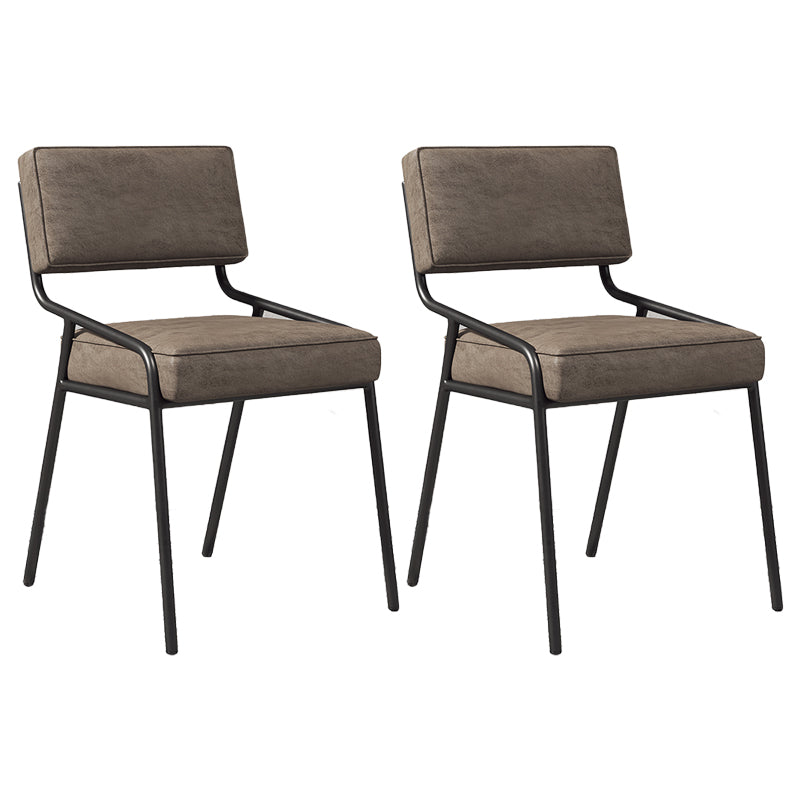 Industrial Home Side Chair Open Back Metal Upholstered Dining Room Chair Grey 2 Piece Set Black Clearhalo ' kitchen&dining_furn' 'Dining Chairs' 'Dining Tables & Seating' 'dining_chair' 'furn' 'furn_dining_chair' 'Furniture' 'furniture_dining_chair' 'Kitchen & Dining Furniture' 'kitchen' 4055851