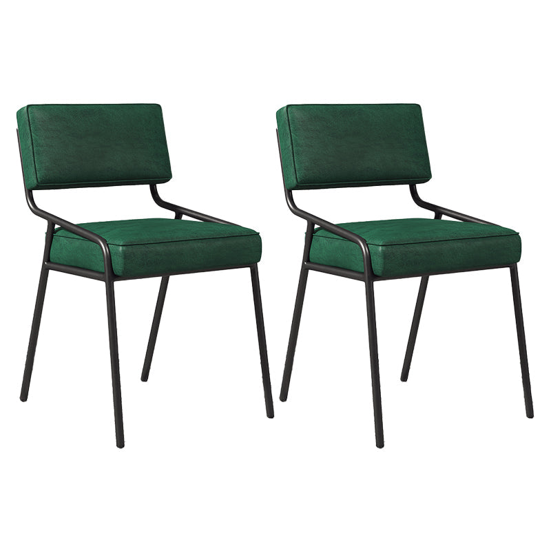 Industrial Home Side Chair Open Back Metal Upholstered Dining Room Chair Green 2 Piece Set Black Clearhalo ' kitchen&dining_furn' 'Dining Chairs' 'Dining Tables & Seating' 'dining_chair' 'furn' 'furn_dining_chair' 'Furniture' 'furniture_dining_chair' 'Kitchen & Dining Furniture' 'kitchen' 4055860