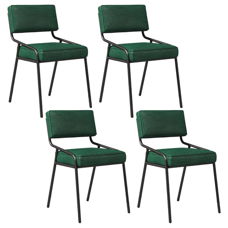 Industrial Home Side Chair Open Back Metal Upholstered Dining Room Chair Green 4 Piece Set Black Clearhalo ' kitchen&dining_furn' 'Dining Chairs' 'Dining Tables & Seating' 'dining_chair' 'furn' 'furn_dining_chair' 'Furniture' 'furniture_dining_chair' 'Kitchen & Dining Furniture' 'kitchen' 4055861