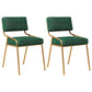 Industrial Home Side Chair Open Back Metal Upholstered Dining Room Chair Green 2 Piece Set Brass Gold Clearhalo ' kitchen&dining_furn' 'Dining Chairs' 'Dining Tables & Seating' 'dining_chair' 'furn' 'furn_dining_chair' 'Furniture' 'furniture_dining_chair' 'Kitchen & Dining Furniture' 'kitchen' 4055863