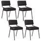 Industrial Home Side Chair Open Back Metal Upholstered Dining Room Chair Gloss Black 4 Piece Set Black Clearhalo ' kitchen&dining_furn' 'Dining Chairs' 'Dining Tables & Seating' 'dining_chair' 'furn' 'furn_dining_chair' 'Furniture' 'furniture_dining_chair' 'Kitchen & Dining Furniture' 'kitchen' 4055867