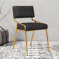 Industrial Home Side Chair Open Back Metal Upholstered Dining Room Chair Gloss Black 1 Piece Brass Gold Clearhalo ' kitchen&dining_furn' 'Dining Chairs' 'Dining Tables & Seating' 'dining_chair' 'furn' 'furn_dining_chair' 'Furniture' 'furniture_dining_chair' 'Kitchen & Dining Furniture' 'kitchen' 4055868