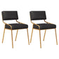 Industrial Home Side Chair Open Back Metal Upholstered Dining Room Chair Gloss Black 2 Piece Set Brass Gold Clearhalo ' kitchen&dining_furn' 'Dining Chairs' 'Dining Tables & Seating' 'dining_chair' 'furn' 'furn_dining_chair' 'Furniture' 'furniture_dining_chair' 'Kitchen & Dining Furniture' 'kitchen' 4055869