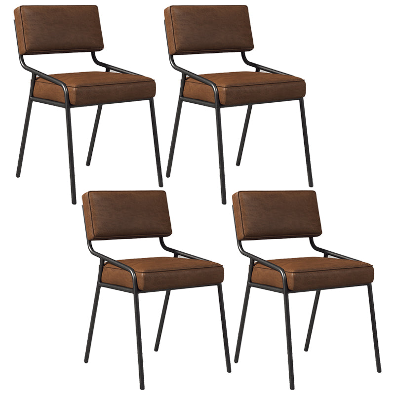 Industrial Home Side Chair Open Back Metal Upholstered Dining Room Chair Coffee 4 Piece Set Black Clearhalo ' kitchen&dining_furn' 'Dining Chairs' 'Dining Tables & Seating' 'dining_chair' 'furn' 'furn_dining_chair' 'Furniture' 'furniture_dining_chair' 'Kitchen & Dining Furniture' 'kitchen' 4055873