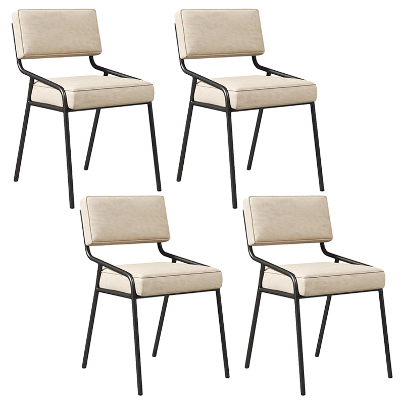 Industrial Home Side Chair Open Back Metal Upholstered Dining Room Chair Beige 4 Piece Set Black Clearhalo ' kitchen&dining_furn' 'Dining Chairs' 'Dining Tables & Seating' 'dining_chair' 'furn' 'furn_dining_chair' 'Furniture' 'furniture_dining_chair' 'Kitchen & Dining Furniture' 'kitchen' 4055876