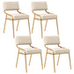Industrial Home Side Chair Open Back Metal Upholstered Dining Room Chair Beige 4 Piece Set Brass Gold Clearhalo ' kitchen&dining_furn' 'Dining Chairs' 'Dining Tables & Seating' 'dining_chair' 'furn' 'furn_dining_chair' 'Furniture' 'furniture_dining_chair' 'Kitchen & Dining Furniture' 'kitchen' 4055879